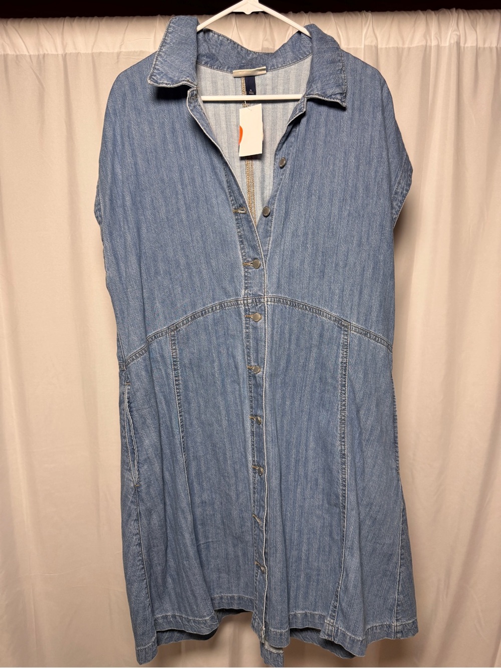 Universal Thread Full Button Denim Dress Cap Sleeve Womens XL NWT - Picture 1 of 7